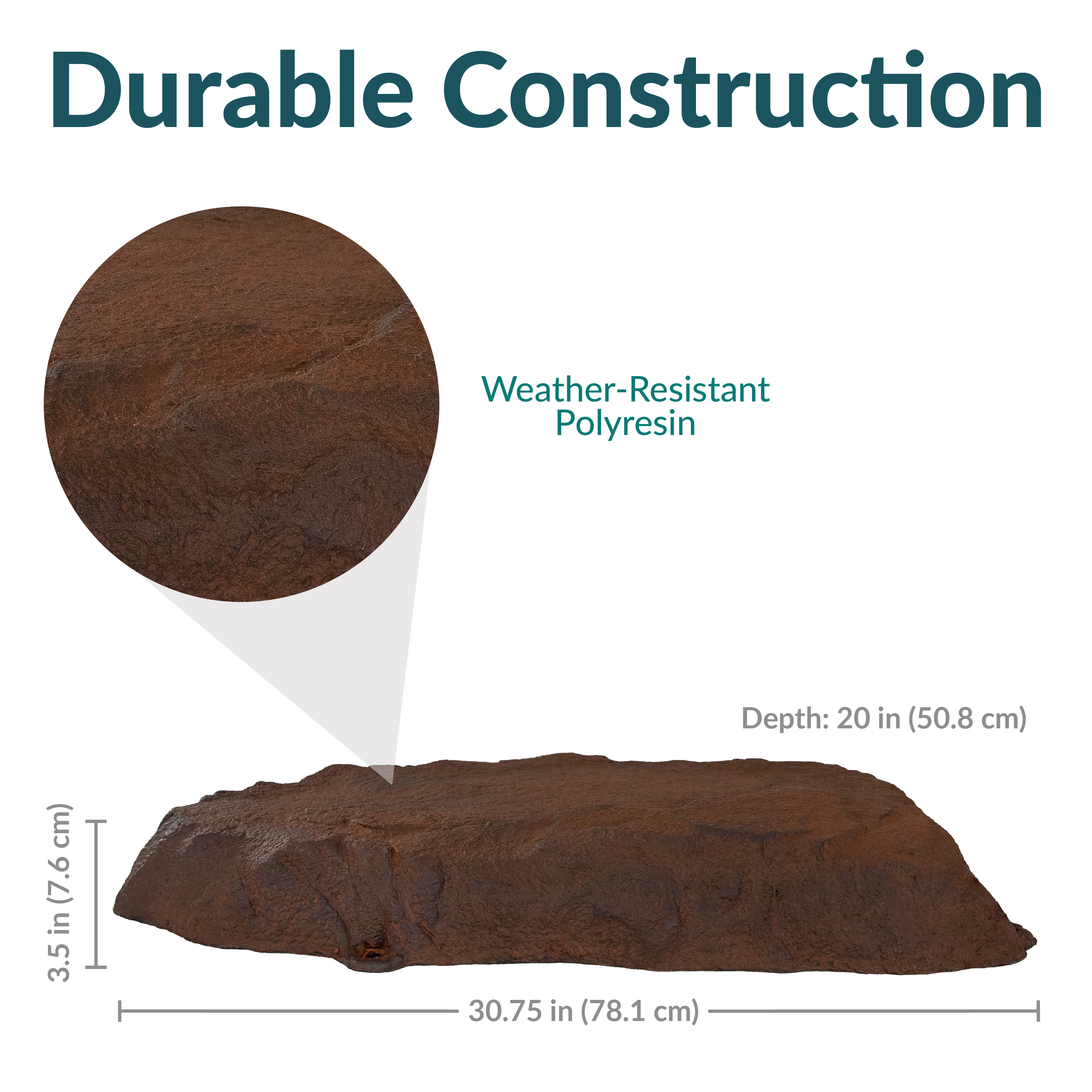 Flache künstliche Landschaft Felsen mit Pfählen - braun von Sunnydaze - Bild 8 von 10